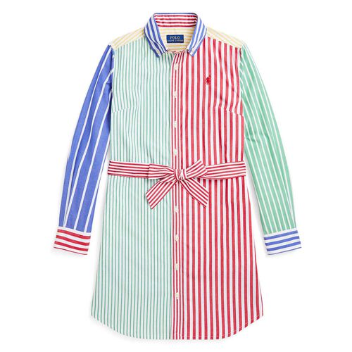 Ralph Lauren Striped Cotton Poplin Fun Shirtdress